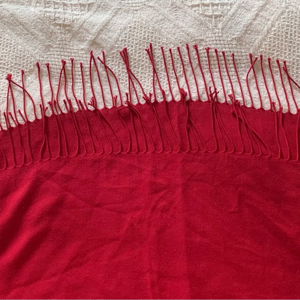 Ruby Red Pashmina, Made In Italy - Picture 4 of 5